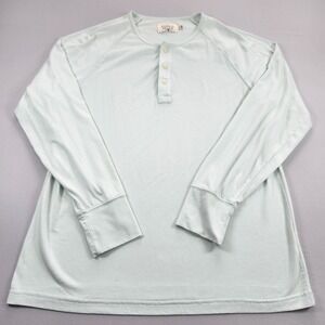 The Normal Brand Henley Shirt Mens XL Light Gray Long Sleeve Casual Comfort